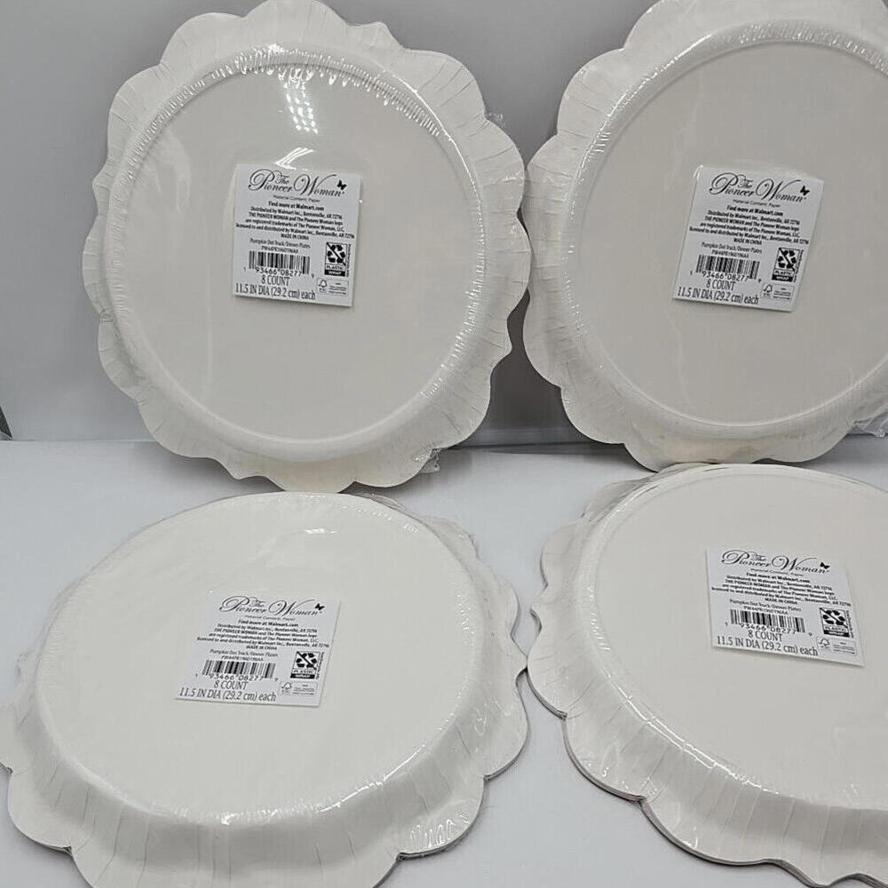 4 PACKS The Pioneer Woman Pumpkin Dog Truck Paper Plate; 32 Ct.; 11.5" - Picture 8 of 9